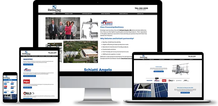 DeGorter Glass website mockup