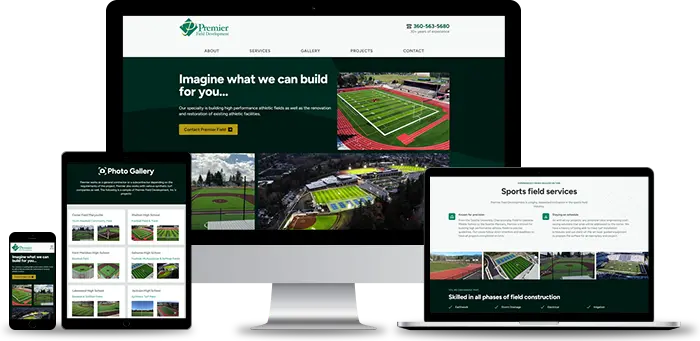 Premier Field website mockup